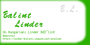 balint linder business card